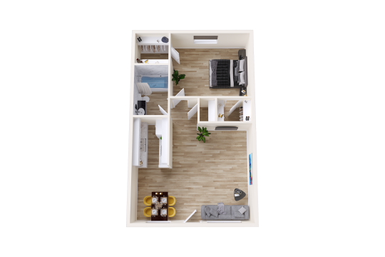 a floor plan of a two bedroom apartment at The Claridge Apartments
