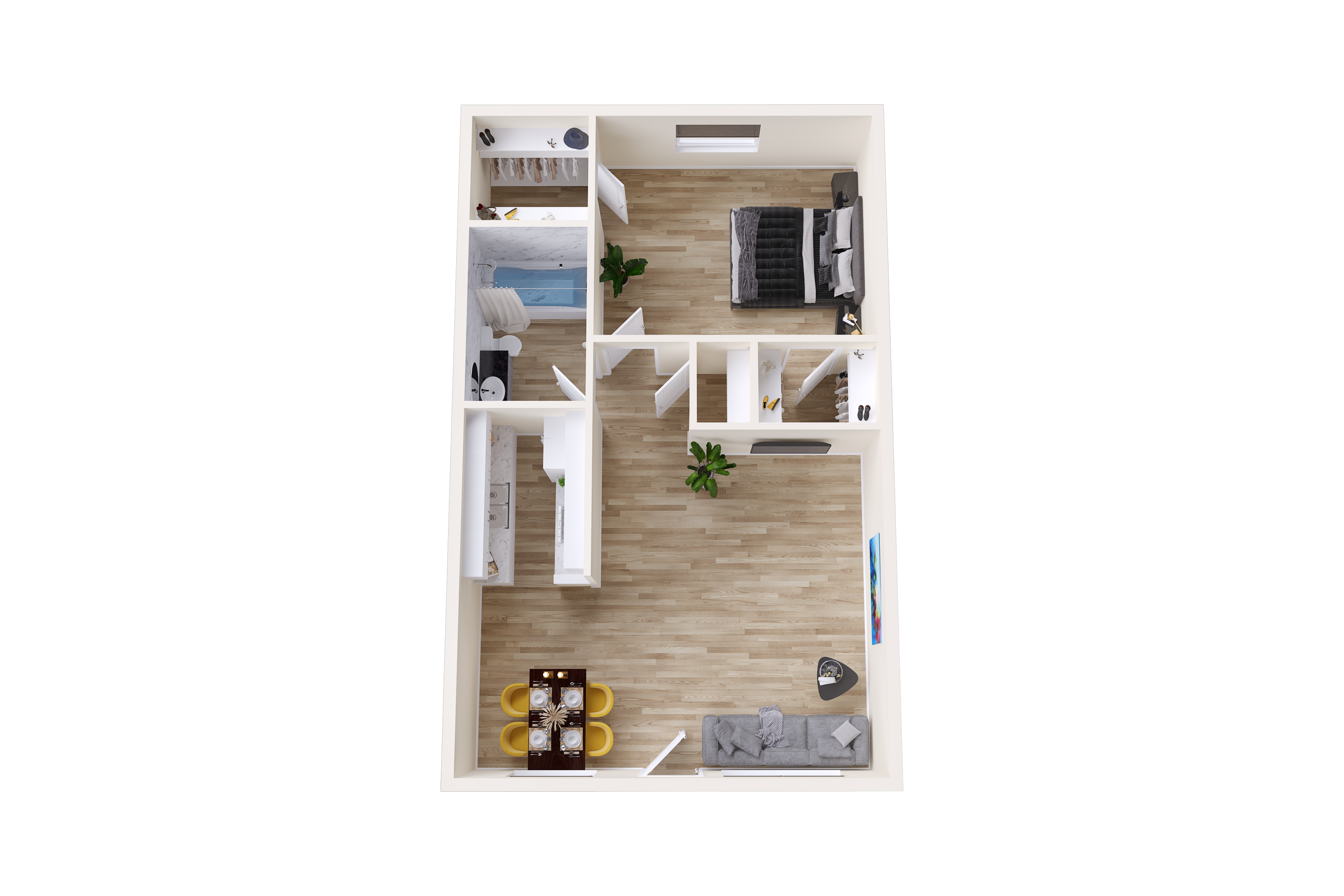 The Sage – One Bedroom One Bathroom - 3D Plan